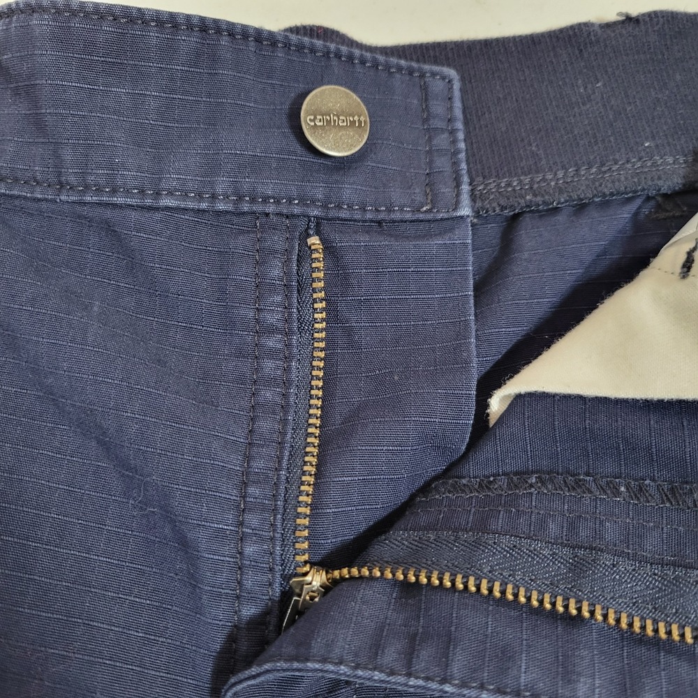 Carhartt Original Fit Carpenter Roll Up Shorts Size 10 Navy Blue Women's 0779 - Picture 3 of 6
